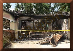 home burnt by mustang fire