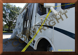 Motorhome/RV Sidewall Blown Outward Wrongful Death Fire Investigation