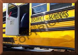 school bus with side impact